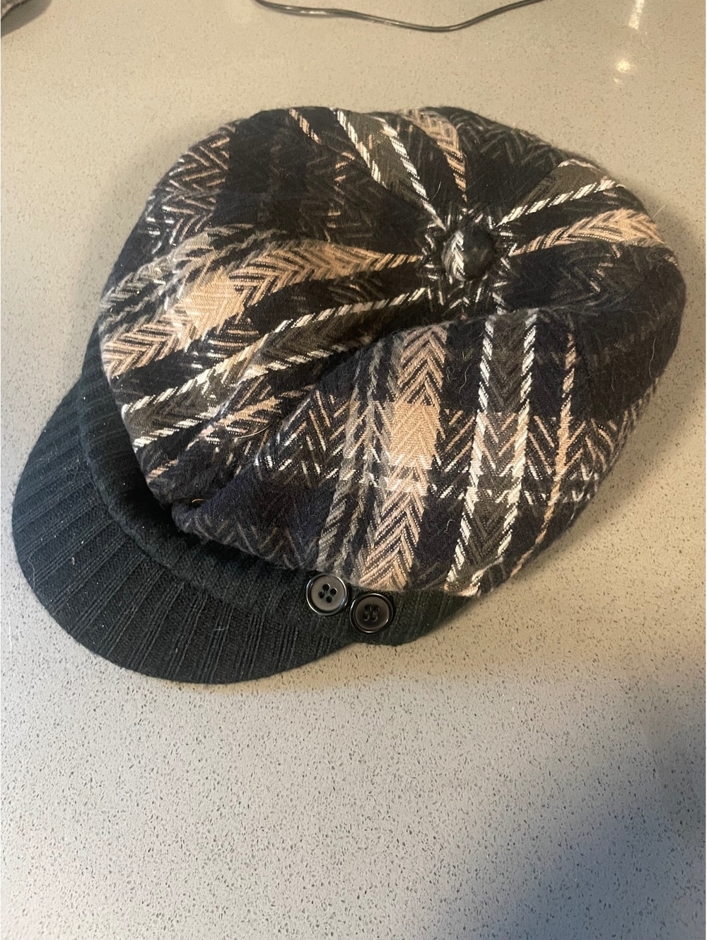 Manhattan Hat Company vintage y2k Plaid tartan Newsboy Cap One Size
